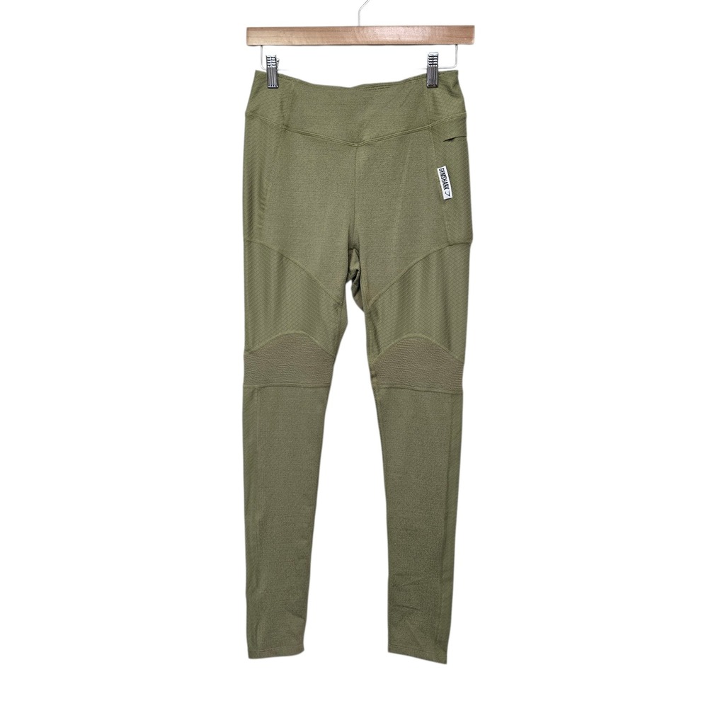 NWT Gymshark True Texture Leggings Washed Khaki Green High Waisted Womens Medium